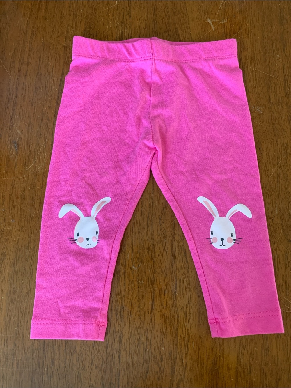 🍓3/$10 NWOT George Hot Pink Bunny Knee Print Leggings size 6-12m